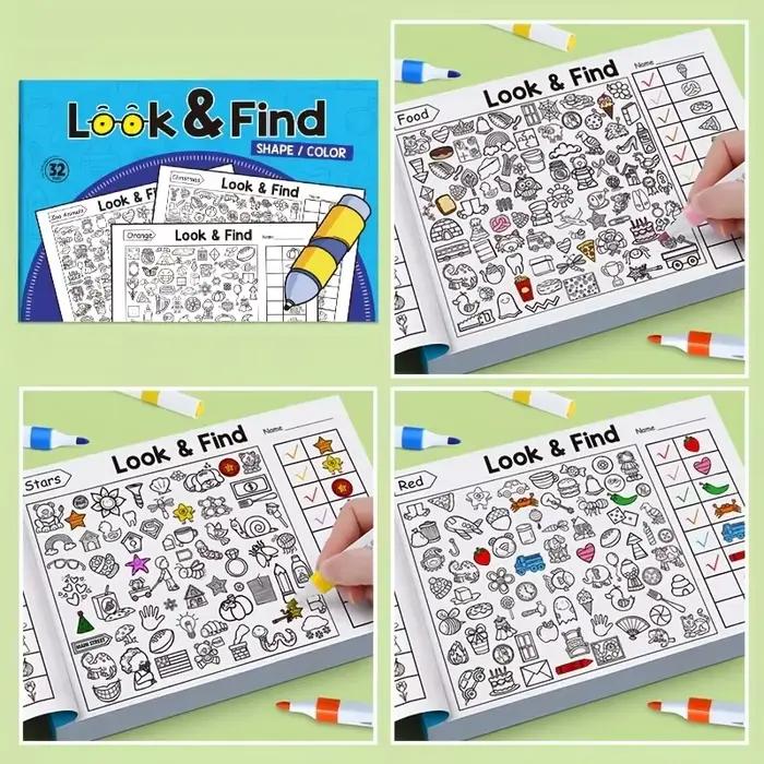 Livre de coloriage et de recherche d'objets cachés pour enfants – Cahier d'activités interactif