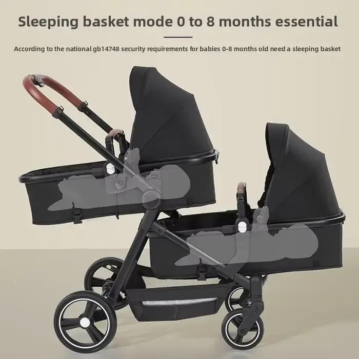 Poussette double multifonctionnelle pliable 2026