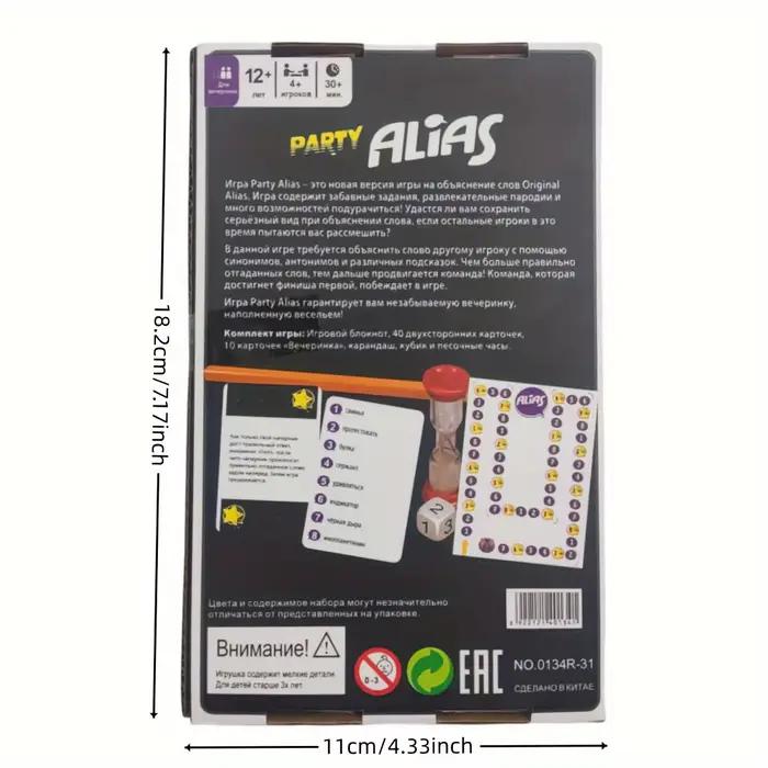 Alias Party (Alias Evening Party/Say It Differently) Jeu de société