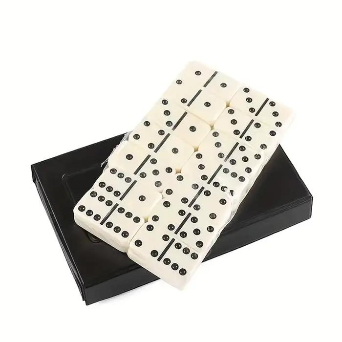 Jeu de dominos double six rouge noir puzzle pour enfants loisirs voyage amusant jeu de table cadeau occaions spéciales