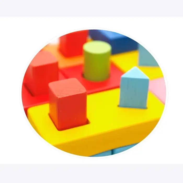 Jouets pour bébé, blocs géométriques en bois, planche assemblée en forme, enseignement Montessori, éducation penchée, construction, bloc à découper, jouet assorti