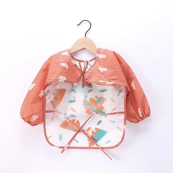Bavoir imperméable à manches longues pour bébés