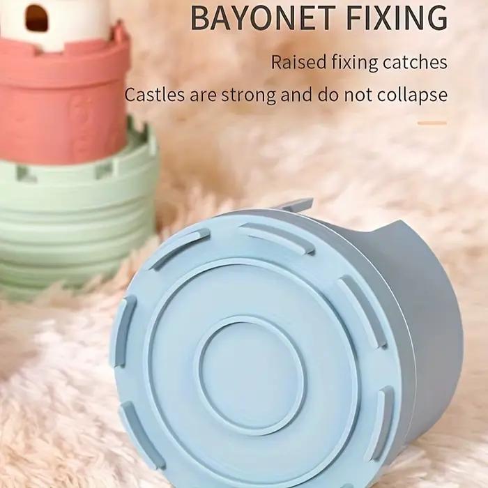 Gobelets empilables en Silicone pour bébé, jouets éducatifs amusants, jouet de dentition souple, château grenouille, blocs de tour d'apprentissage pour nourrissons et tout-petits
