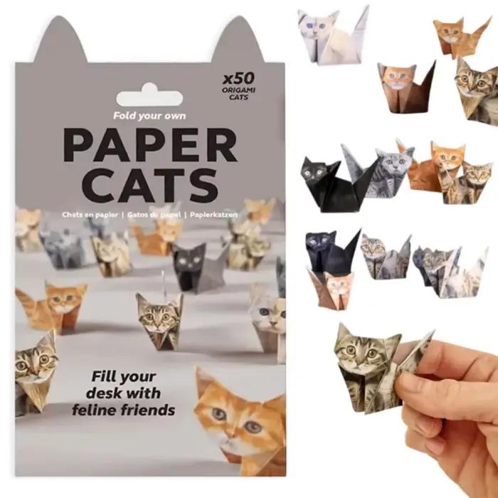 Feuilles Origami Animaux Chats Chiens Dinosaures Créatives Bricolage Papier Pliant Enfant Cadeau Occasion Spéciale