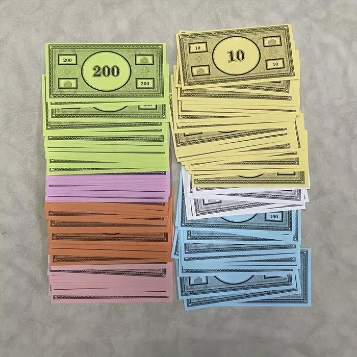 Pack de recharge de 150 pièces de faux billets de jeu avec 7 coupures différentes pour soirées familiales et jeux en plein air