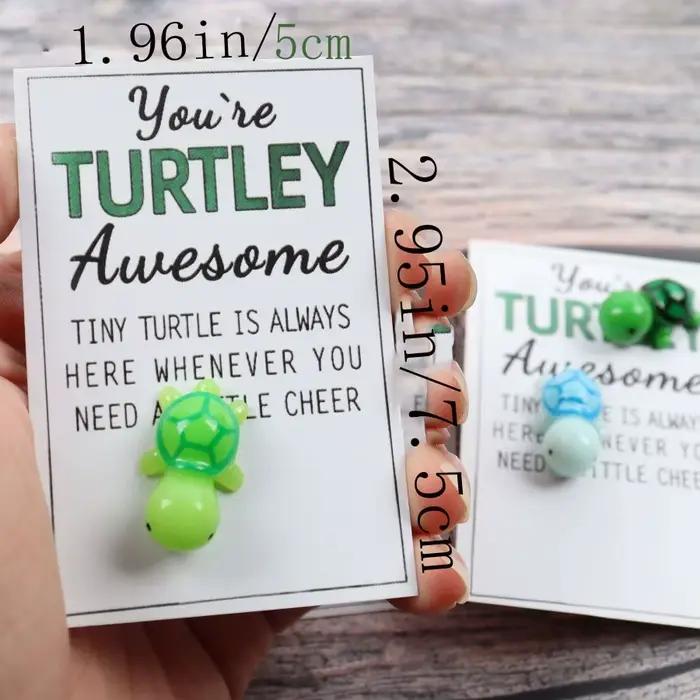 Mini cartes tortue câlin 20 pièces avec message inspirant «You're Turtley Awesome » - Parfaites pour les cadeaux pour les amis et la famille