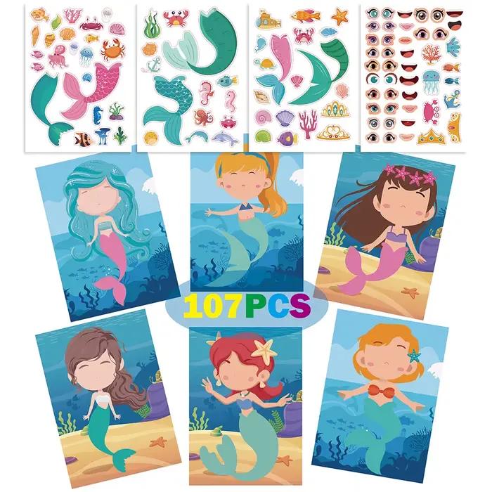 Faire un visage bricolage Animal princesse dinosaure Puzzle autocollants enfants jeux