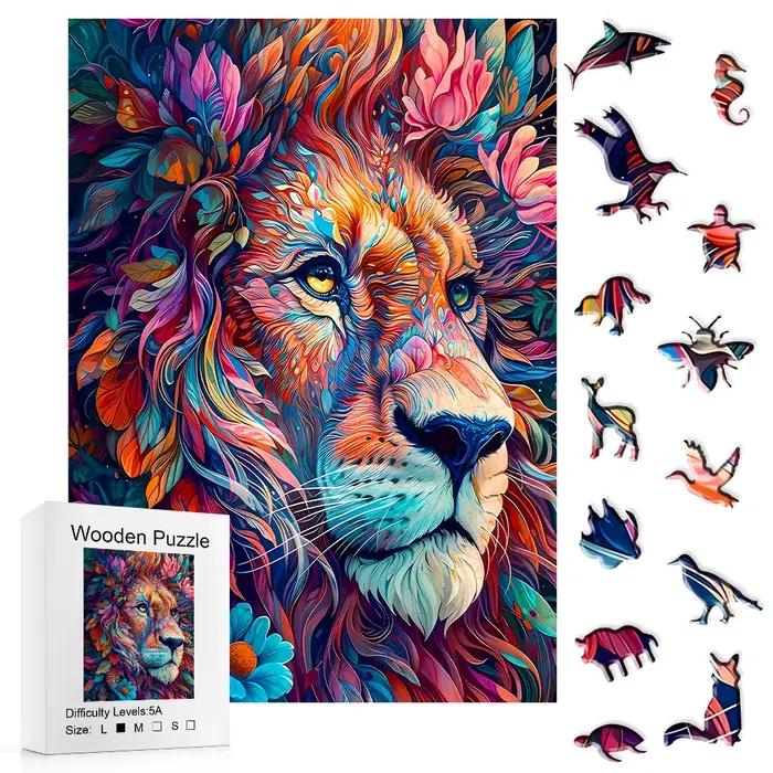 Puzzles en bois uniques - Lion