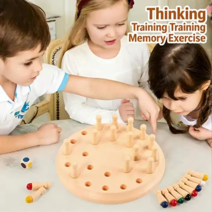 Jeu d'échecs mémoire Gowinbaby pour enfants et adultes, jouet éducatif Montessori pour l'apprentissage préscolaire occasions familiales et amicales