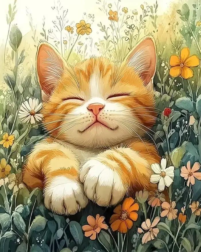 Peinture par numéros Chat : Kit de peinture numérique à l'huile DIY