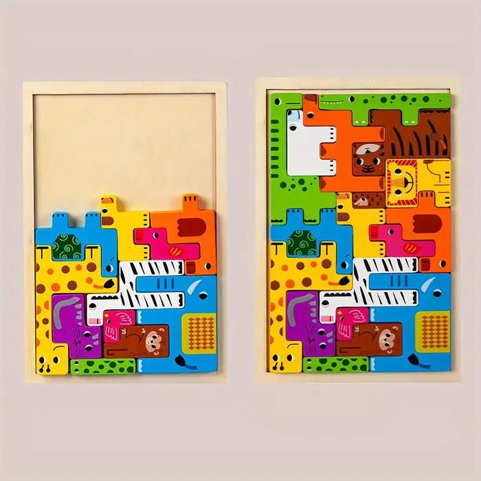 Puzzle en blocs de bois pour enfants