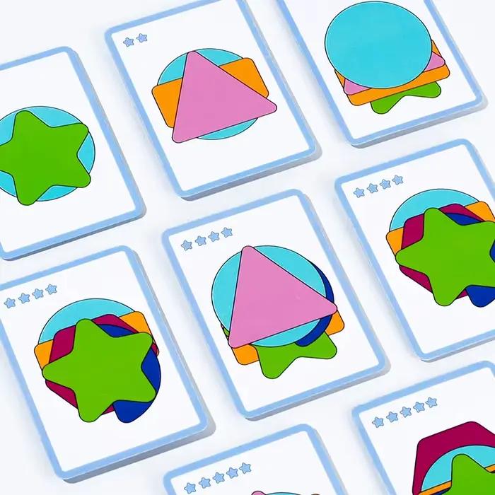 Formes géométriques en bois empilées jeux de reconnaissance des couleurs forme amusante puzzles empilables formation à la pensée logique jouets éducatifs