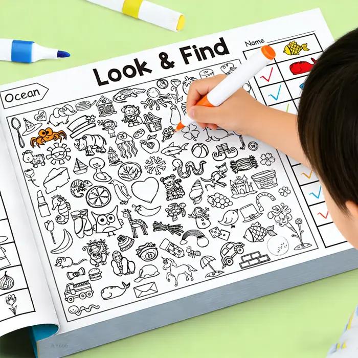 Livre de coloriage d'objets cachés pour enfants