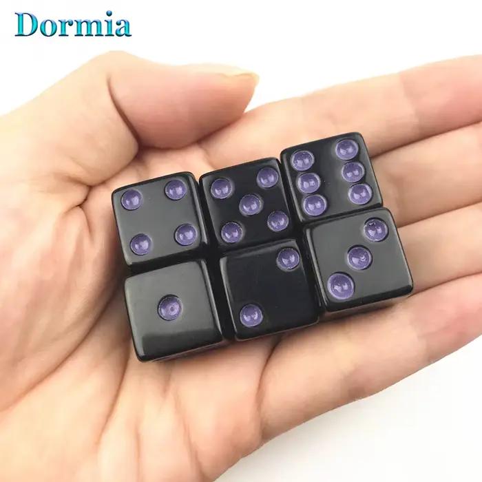 Dés Cube points colorés 6 pièces/ensemble D6 16mm