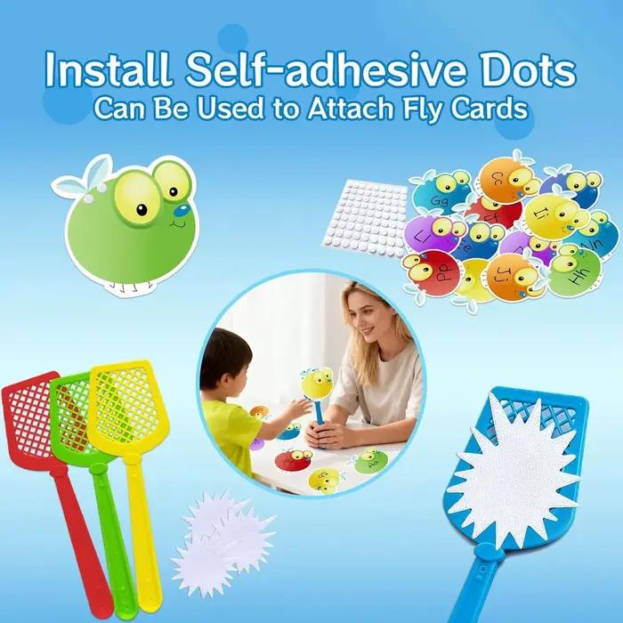 Jouets éducatifs Fly Swatter, cartes flash de mots fréquents en anglais pour les enfants d'âge préscolaire, jeux en classe et jeux parent-enfant