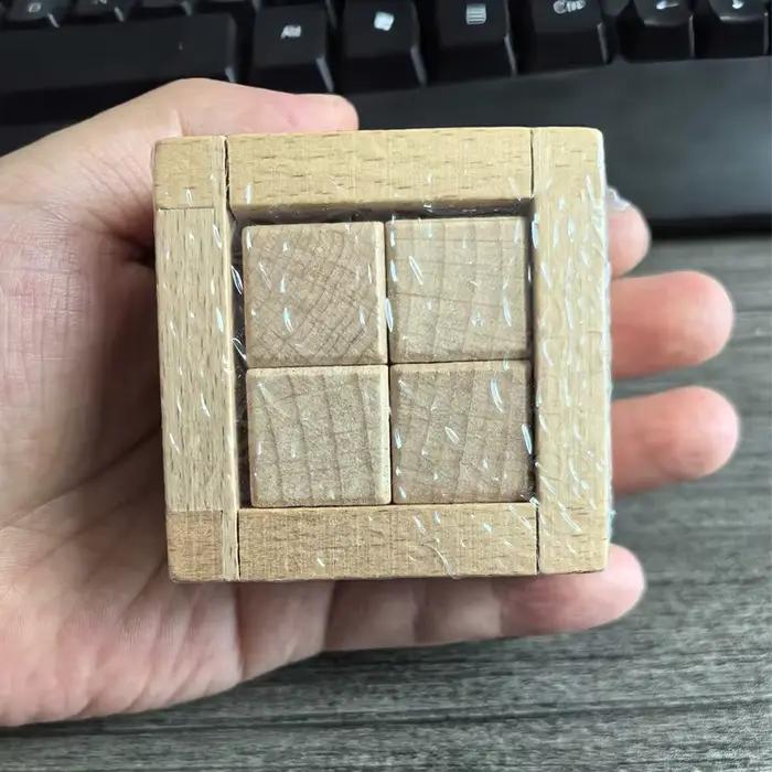Jouets éducatifs de démêlage Puzzle imbriqué Cube casse-tête en bois pour adultes et enfants jeux de Test de QI cadeaux créatifs occasions spéciales