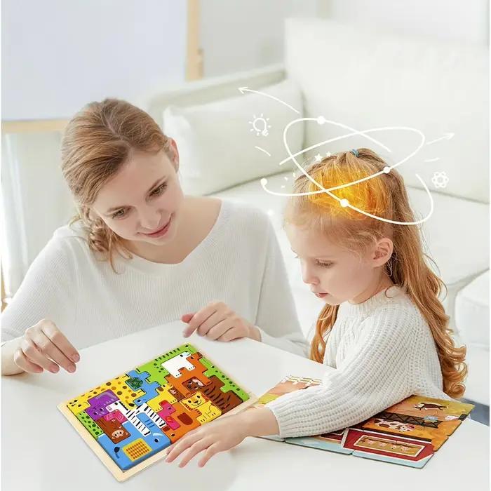 Puzzle en blocs de bois pour enfants