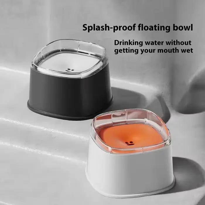 Bol d'eau flottant pour animaux de compagnie, pour chiens et chats, sans bouche mouillée, anti-éclaboussures, portable, confortable, antidérapant, pour la maison et l'extérieur