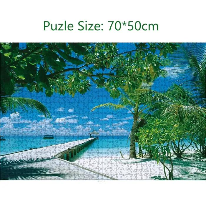 Puzzle adulte 1000 pièces palmiers de noix de coco 75*50 cm soulagement du stress jouets de divertissement
