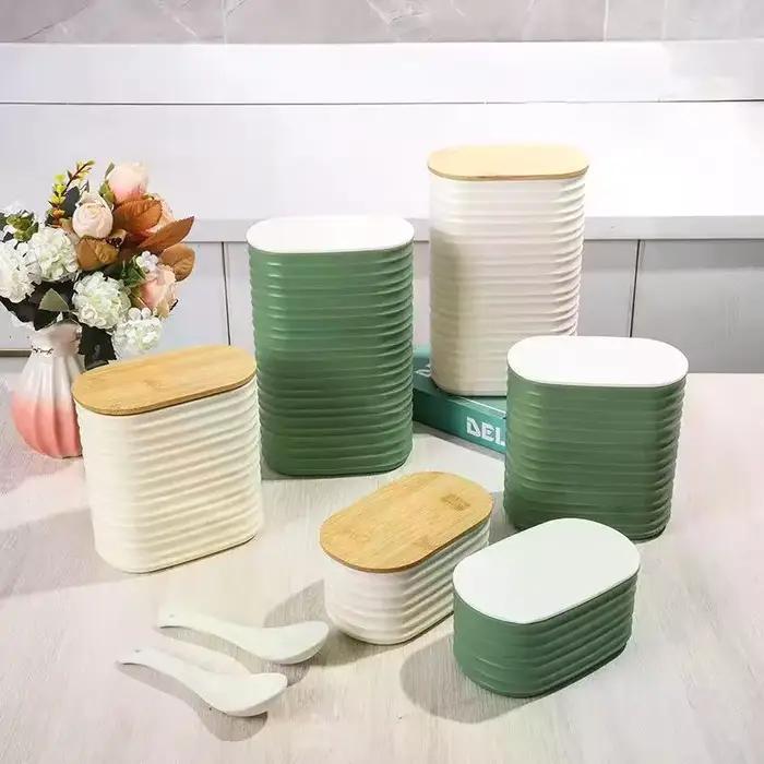 Pots de conservation alimentaire en bois avec couvercle hermétique pour rangement efficace et décoration de cuisine occasions spéciales cadeau original