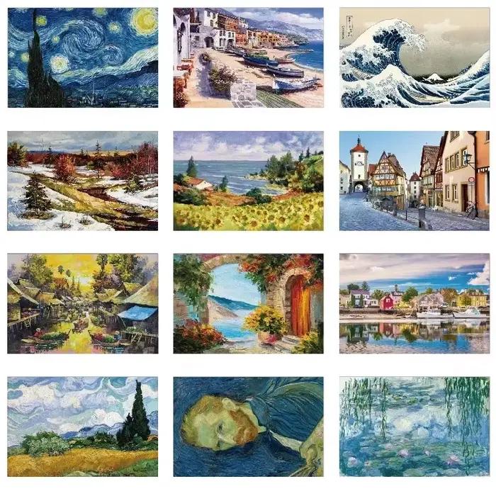 38*26 cm Mini Puzzle 1000 pièces pour adultes célèbre peinture à l'huile Van Gogh