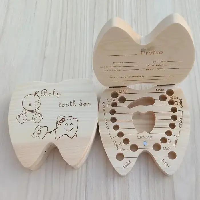 Boîte à dents de bébé, anglais/russe/français/espagnol
