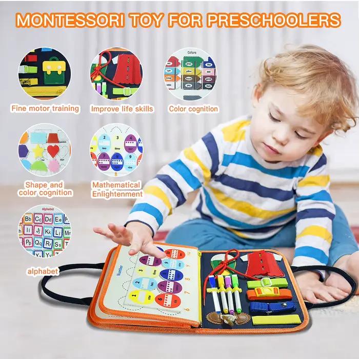 Planche occupée Montessori pour 3 à 6 ans – Jouet éducatif sensoriel pour l'apprentissage précoce et le développement