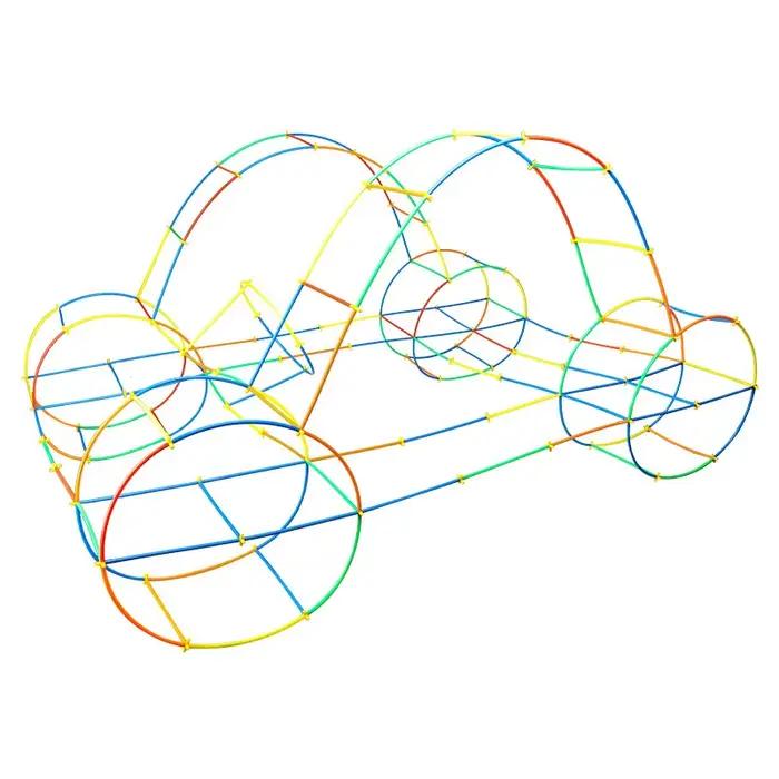 Jouets de constructeur de paille, blocs de construction, pailles et connecteurs, ensembles de construction, motricité, jouet éducatif d'ingénierie