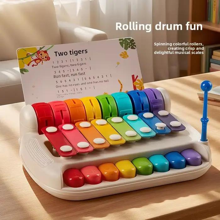 Jouet pour bébé, piano 2 en 1, piano à main à huit tons, jouet pour bébé, instrument de musique