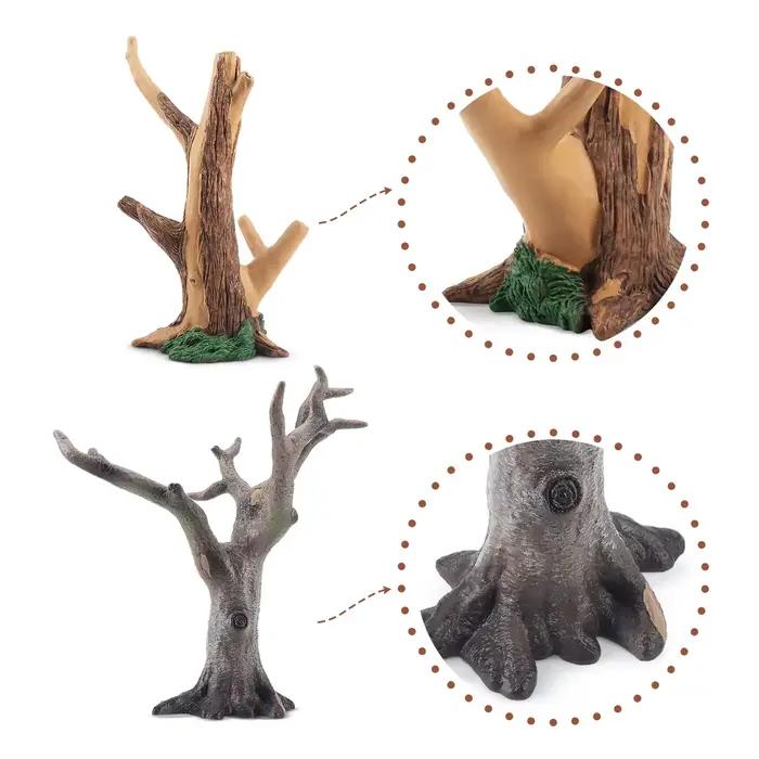 Toymany Simulation 3 pièces arbre accessoire modèle Animal jouet Mini Figurines poupées Action Figurines jouets enfants cadeau gâteau décoration