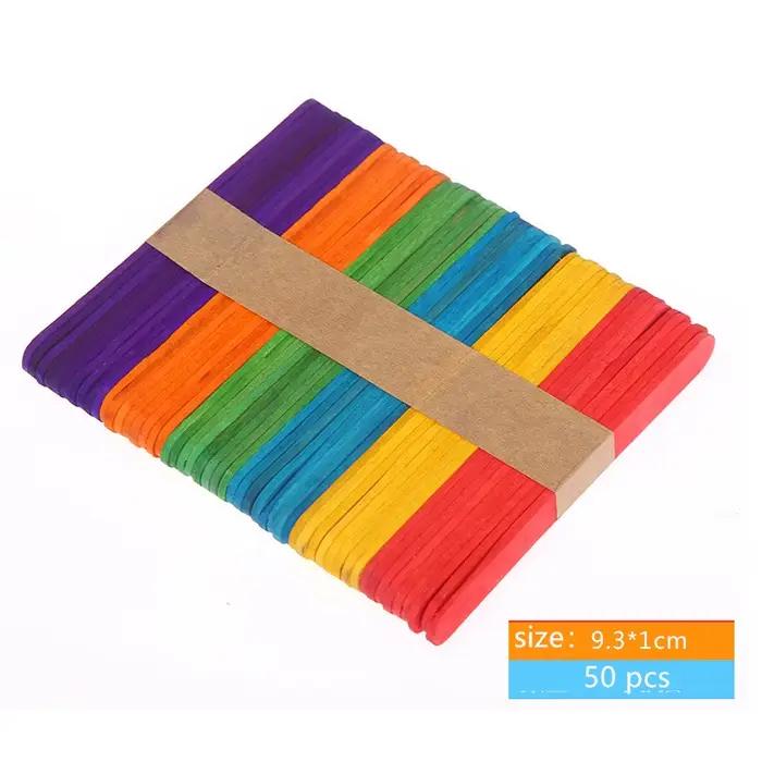 Bâtonnets de sucettes glacées 50 pièces, bâtonnets en bois pour artisanat, bâtonnets de crème glacée, bâtonnets de glaces, outils naturels pour gâteaux, bricolage, travaux manuels pour enfants, artisa