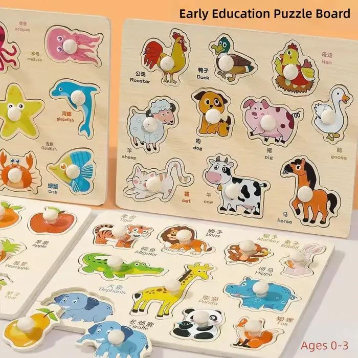 Jouets cognitifs en bois pour bébés