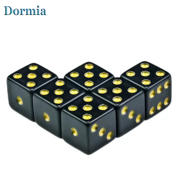 Dés Cube points colorés 6 pièces/ensemble D6 16mm