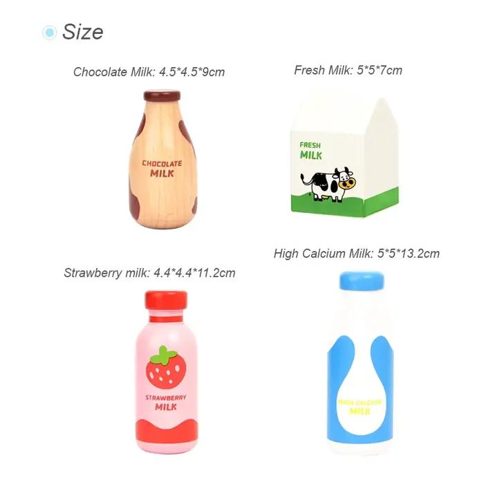 Jeu de Simulation de boissons au lait en bois pour enfants