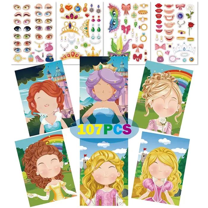 Faire un visage bricolage Animal princesse dinosaure Puzzle autocollants enfants jeux