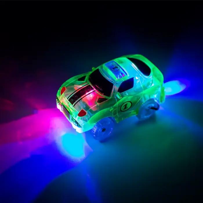 Magique brillant piste de course voiture jouet véhicule lumière LED électronique