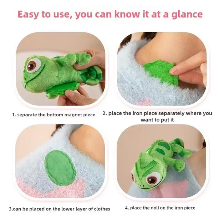 17cm Pascal Raiponce caméléon couché épaule peluche jouet