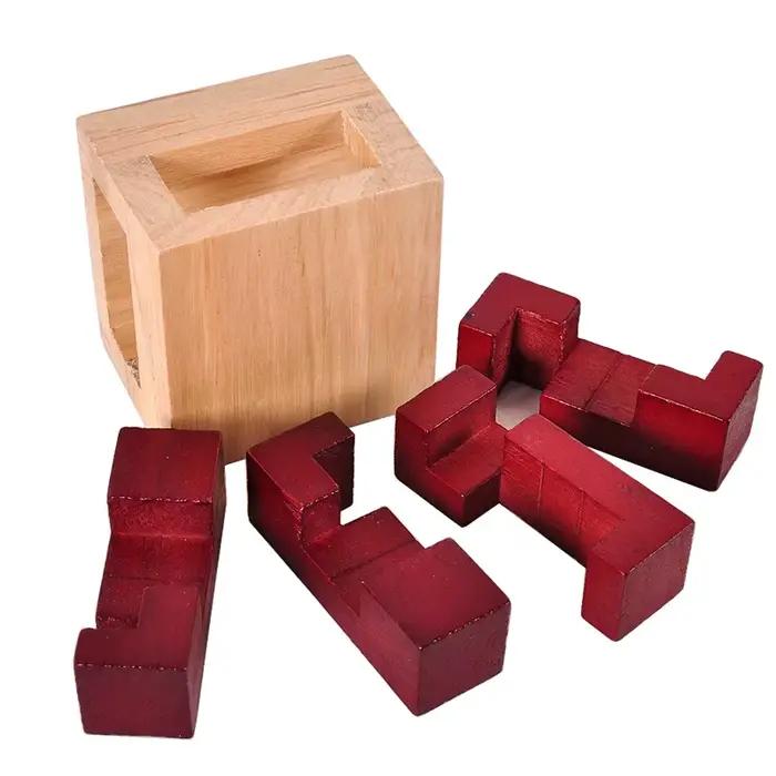 Boite magique en bois Puzzle Luban Lock forme geometrique bois puzzle 3d jeux intellectuels educatifs pour enfants et adultes occassions speciales