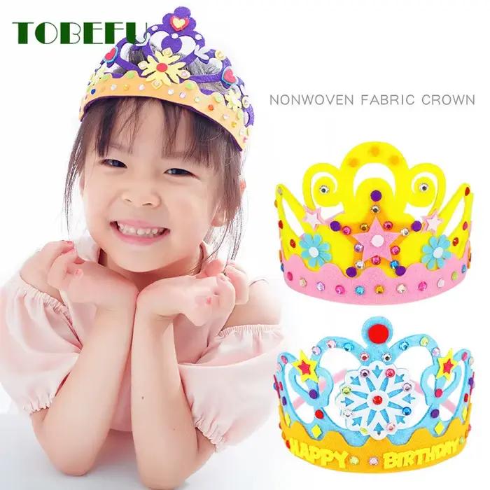 Bricolage artisanat jouet couronne papier créatif paillettes fleurs étoiles modèles jouets pour enfants