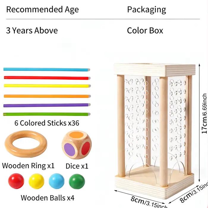 Jouet de traction de bâton en bois