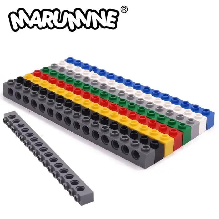 MARUMINE 3703 briques 1x16 bielle épaisse avec trous pièces MOC Construction robotique mécatronique accessoires 10