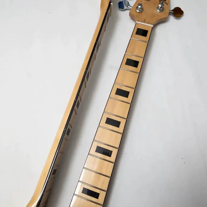 Manche de basse à 5 cordes en érable, 20/21 frettes, à visser, pièce de rechange DIY pour basse, avec ou sans accordeurs