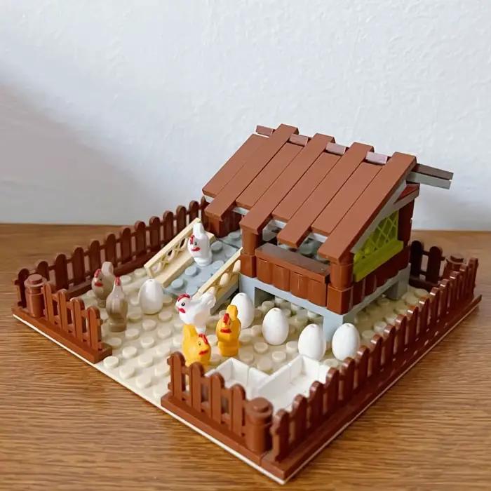 Ensemble de blocs de construction ferme poulailler pour enfants compatible avec lego jeux d'éveil construction ville animaux occassions spéciales