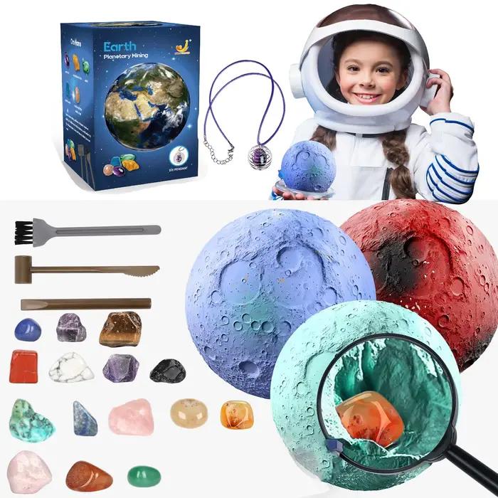 Ensemble d'Exploration Archéologique Jouets Éducatifs Planètes Minéraux Outils Fouilles Pour Enfants Occasions Spéciales