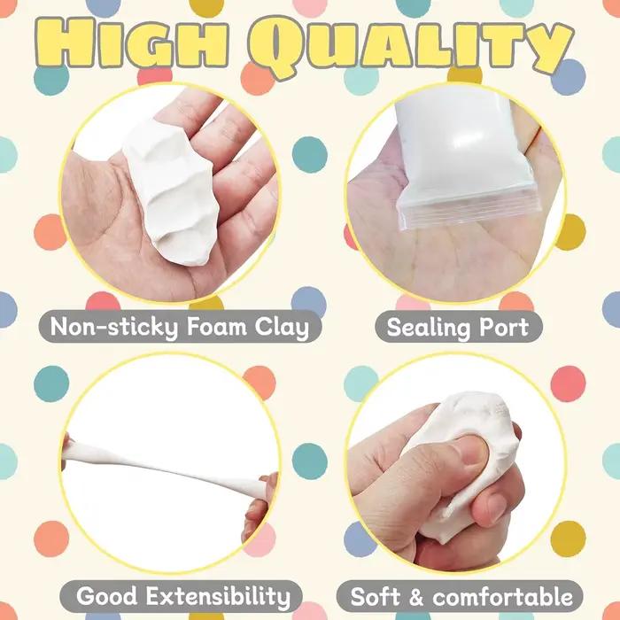 Pâte à modeler en argile blanche pure ultra-légère séchée à l'air pour enfants