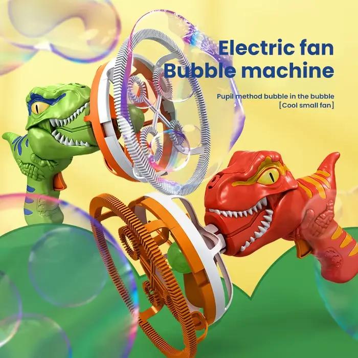 Pistolet à bulles de savon dinosaure électrique