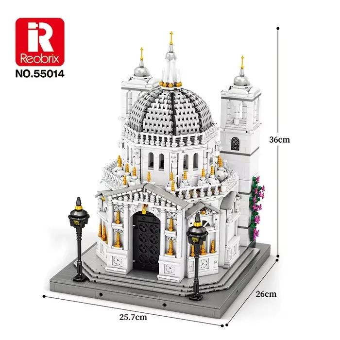 Ensemble de 4270 briques de construction de la scène de rue de la Cathédrale de Venise avec éclairage LED