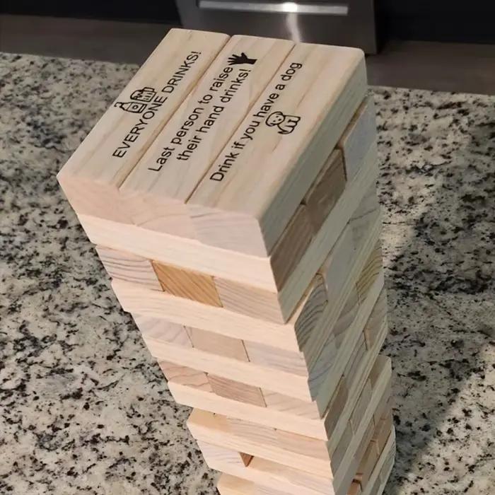 Jeu de tour de déclenchement en bois 48 pièces