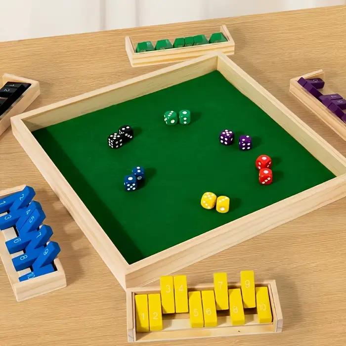 Jeu de dés en bois pour 2 à 6 joueurs avec plateau portable