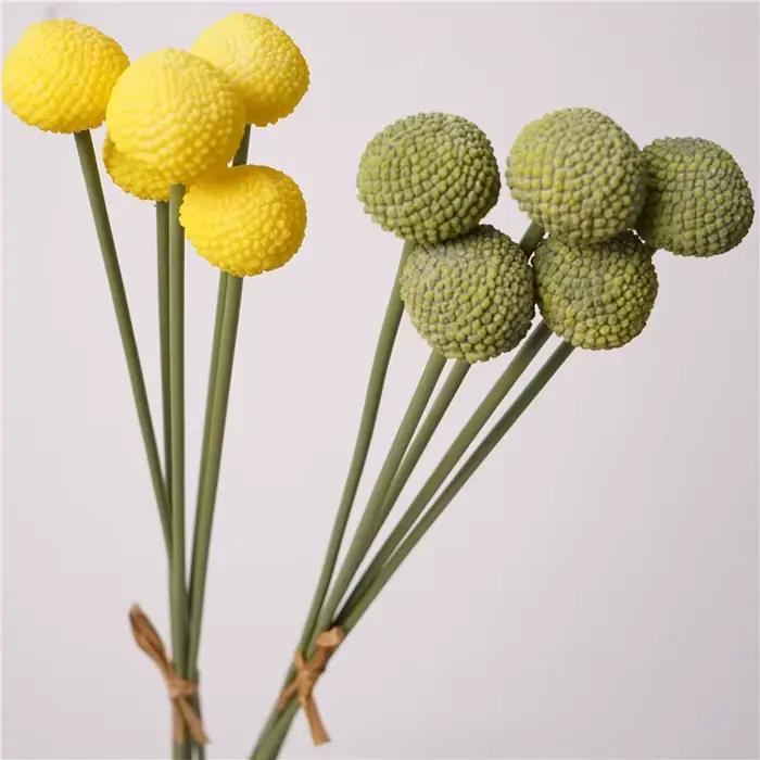 Bouquet de Simulation de boule d'or artificielle, 2 lots/55cm, matériaux floraux, décoration de mariage à domicile, plante, accessoires de photographie
